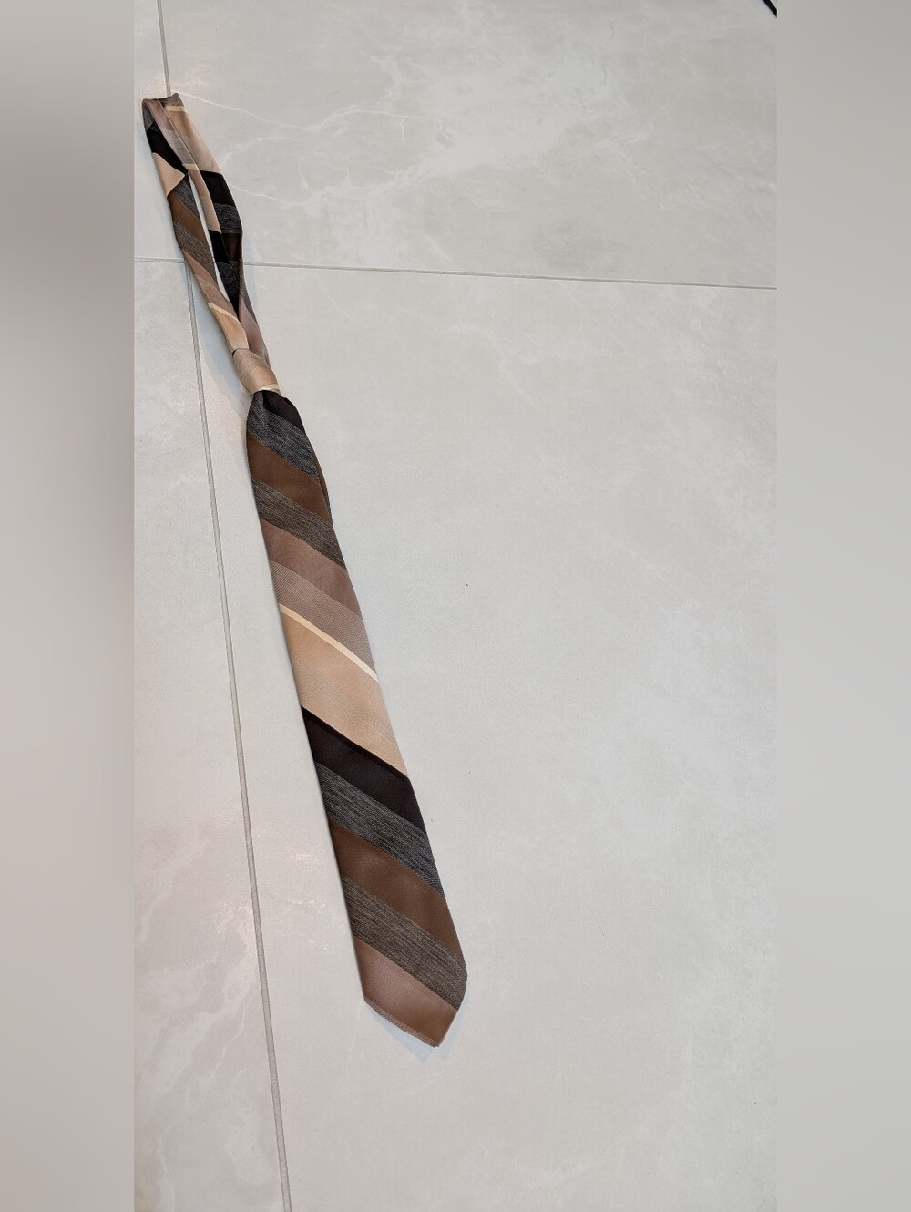 Vintage Allyn St. George Earth Tone Diagonal Striped Men's Necktie